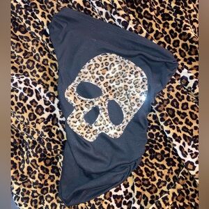 Black y2k Skull Print tee shirt